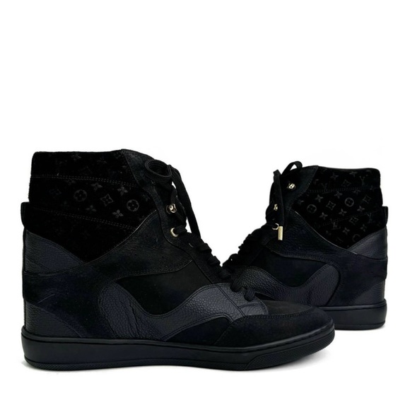 LOUIS VUITTON CLIFF WEDGE SNEAKERS - Picture 1 of 14